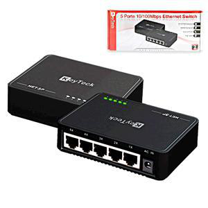 Keyteck NET-5P switch di rete Non gestito Nero