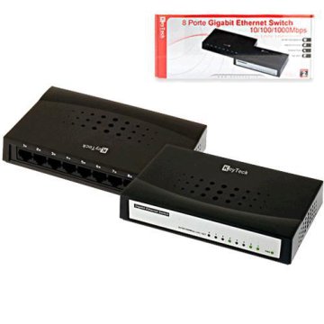 Keyteck NET-8P-G switch di rete Non gestito Nero