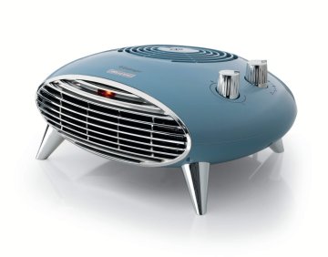 Ariete 8211 Termoventilatore da tavolo, Stufetta elettrica, 2000W, Termostato, Silenzioso, Griglia e piedi cromati, Celeste