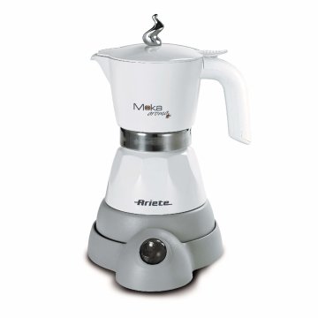 Ariete 1358 Moka Aroma - Moka elettrica 2/4 tazze - Autospegnimento - Mantenimento temperatura per 30' - 400 Watt - Bianco