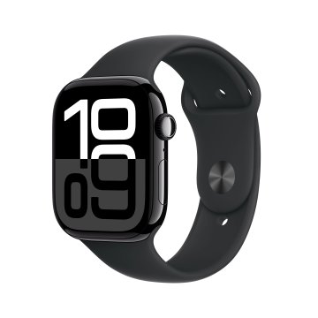 Apple Watch Series 10 Serie 10 GPS 46mm Cassa in Alluminio color Jet Nero con Nero Sport Band - S/M