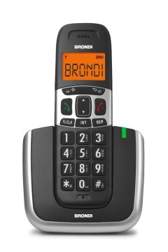 Brondi Bravo Platinum Telefono DECT Nero, Argento