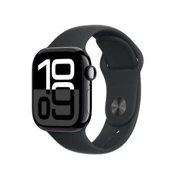 Apple Watch Series 10 Serie 10 GPS 42mm Cassa in Alluminio color Jet Nero con Nero Sport Band - S/M