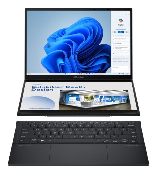 ASUS Zenbook Duo OLED UX8406MA-PZ286W Intel Core Ultra 7 155H Computer portatile 35,6 cm (14") Touch screen 3K 16 GB LPDDR5x-SDRAM 1 TB SSD Wi-Fi 6E (802.11ax) Windows 11 Home Grigio