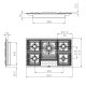 Foster Milanello 5F Acciaio spazzolato Da incasso 80 cm Gas 5 Fornello(i) 3