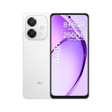 OPPO A40M Smartphone, Fotocamera AI 50MP, Selfie 5MP, Display 6.67” 90HZ LCD HD+, 5100mAh, RAM 16 GB (8+8) + ROM 256GB, IP54, [Versione Italia], Starlight Bianco