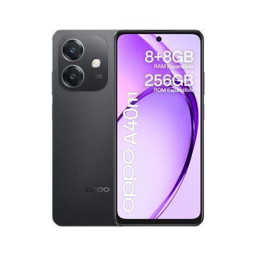 OPPO A40M Smartphone, Fotocamera AI 50MP, Selfie 5MP, Display 6.67” 90HZ LCD HD+, 5100mAh, RAM 16 GB (8+8) + ROM 256GB, IP54, [Versione Italia], Sparkle Nero