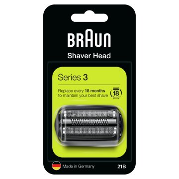 Braun Series 3 21B Testina Di Ricambio Per Rasoio Elettrico Barba - Nero - Compatibile Con I Rasoi