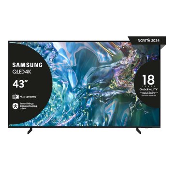 Samsung Q60D TV QLED 4K 43” QE43Q60DAUXZT Smart TV Wi-Fi Titan Gray 2024, Quantum Processor Lite 4K, 4K Upscaling, AirSlim Design, OTS Lite