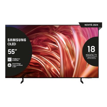 Samsung TV OLED 4K 55” QE55S85DAEXZT Smart TV Wi-Fi Graphite Nero 2024, Processore NQ4 AI GEN2, Self-illuminating pixels, Contour Design, Dolby Atmos