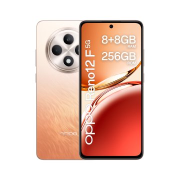 OPPO Reno12 F 5G AI Smartphone, Tripla fotocamera 50+8+2MP, Selfie 32MP, Display 6.67” 120HZ AMOLED FHD+, 5000mAh, RAM 16 GB (8+8) + ROM 256GB, [Versione Italia], Amber Orange