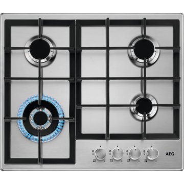 AEG HGB64400SM Argento Da incasso 60 cm Gas 4 Fornello(i)