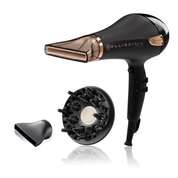 Bellissima Imetec Ceramic P5 3800, Asciugacapelli Professionale Per Capelli Morbidi e Luminosi, Tecnologia Ceramica, Potenza 2300 W, Ionizzatore, Diffusore e Convogliatore Ceramico