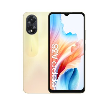 OPPO A38 4G Smartphone, AI Doppia fotocamera 50+2MP, Selfie 5MP, Display 6.56” 90HZ LCD HD+, 5000mAh, RAM 8 GB (4+4) + ROM 128GB, IP54, [Versione Italia],Glowing Oro