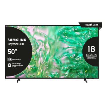 Samsung TV Crystal UHD 4K 50” UE50DU8070UXZT Smart TV Wi-Fi Nero 2024, Processore Crystal 4K, 4K Upscaling, AirSlim Design, OTS Lite