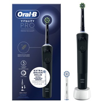 Oral-B Vitality Spazzolino Elettrico Ricaricabile Pro Nero, 2 testine