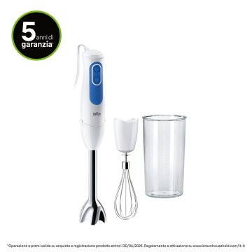 Braun Minipimer MultiQuick MQ3005 CREAM Frullatore ad immersione Bianco blue