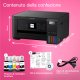 Epson EcoTank ET-2850 stampante multifunzione inkjet 3-in-1 A4, serbatoi ricaricabili alta capacità, 5 flaconi inclusi pari a 14000pag B/N 5200pag colore, Wi-FI Direct, USB 5