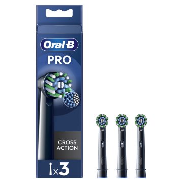 Oral-B Testine Di Ricambio Pro Cross Action Nero, 3 Testine