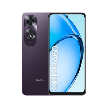 OPPO A60 Smartphone, AI Doppia Fotocamera 64+2MP, Selfie 8MP, Display 6.67” 90HZ AMOLED HD+, 5000mAh, RAM 8(Esp4GB/6GB/8GB)+ROM 256GB (esp1TB), IP65, Midnight Purple