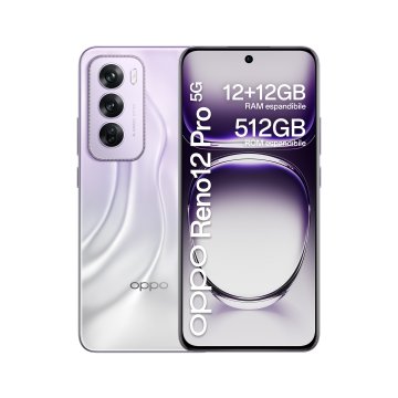 OPPO Reno12 Pro 5G AI Smartphone, Tripla fotocamera 50+50+8MP, Selfie 50MP, Display 6.7” 120HZ AMOLED FHD+, 5000mAh, RAM 24 GB (12+12) + ROM 512GB, [Versione Italia], Nebula Argento