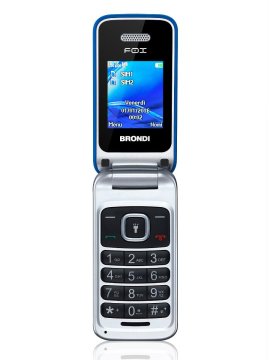 Brondi Fox 4,5 cm (1.77") 74 g Blu, Argento Telefono cellulare basico