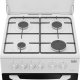 Beko Cucina CSS42014FW, (LxDxA) 50x50x85, Bianca, Forno elettrico statico, piano cottura a gas 4 zone, Coperchio in metallo 5