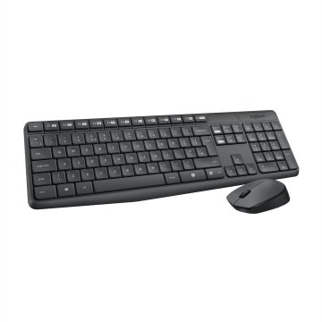 Logitech MK235 Combo Tastiera e Mouse Wireless per Windows, Ricevitore Unifying USB 2,4 GHz Wireless, 15 Tasti FN, Lunga Durata della Batteria, Compatibile con PC, Laptop