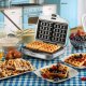 Ariete 1973 Waffle Maker Party Time - Piastra Elettrica per Waffle - Piastre Antiaderenti - 700 Watt - Azzurro 4