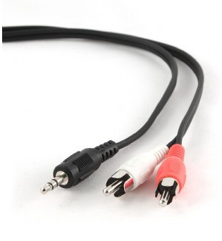 Gembird 2.5m, 3.5mm/2xRCA, M/M cavo audio 2,5 m Nero, Rosso, Bianco