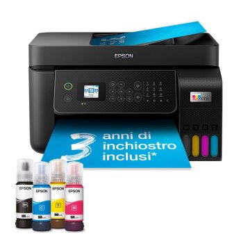 Epson EcoTank ET-4800 stampante multifunzione inkjet 4-in-1 A4, serbatoi ricaricabili alta capacità, 4 flaconi inclusi pari a 7500pag B/N 4500pag colore, Wi-FI Direct, USB