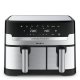 Moulinex Dual Easy Fry EZ905D20 friggitrice Doppia 8,3 L Indipendente 2450 W Friggitrice ad aria calda Nero, Acciaio inox 2