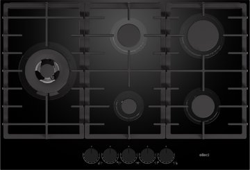 Elleci URBAN GAS ON GLASS 75 Nero Da incasso 75 cm 5 Fornello(i)