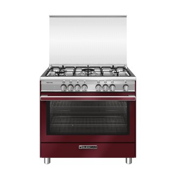 Glem Gas SB965MRV cucina Elettrico Rosso, Acciaio inox A+