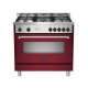 Bertazzoni La Germania Americana AMN965EVIT cucina Elettrico Gas Bordeaux, Acciaio inox A 2