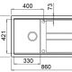 Elleci Best 400 K86 Lavello montato su piano Rettangolare Keratek plus 3