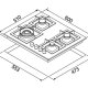Elleci Plano 60 TCL Titanio Da incasso Gas 4 Fornello(i) 3