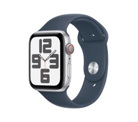 Apple Watch SE GPS + Cellular Cassa 44mm in Alluminio Argento con Cinturino Sport Blu Tempesta - S/M