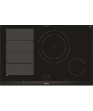 Siemens EX875LEC1E piano cottura Nero, Acciaio inox Da incasso Piano cottura a induzione 4 Fornello(i)