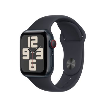 Apple Watch SE GPS + Cellular Cassa 40mm in Alluminio Mezzanotte con Cinturino Sport Mezzanotte - S/M