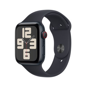 Apple Watch SE GPS + Cellular Cassa 44mm in Alluminio Mezzanotte con Cinturino Sport Mezzanotte - M/L