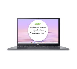 Acer Chromebook Plus 515 CB515-2H-34ZU Laptop con IA Google, 15.6" Full HD, Intel Core i3-1215U, 8GB DDR5-SDRAM, 256GB SSD, Wi-Fi 6E (802.11ax), ChromeOS, Grigio, con funzioni di intelligenza artifici