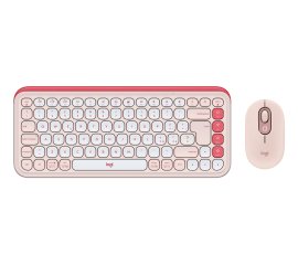 Logitech POP Icon Combo tastiera Mouse incluso Universale Bluetooth QWERTY Italiano Rosa, Bianco