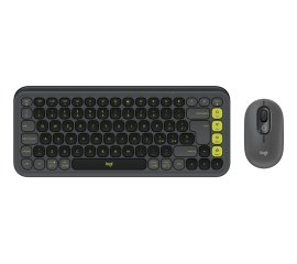 Logitech POP Icon Combo tastiera Mouse incluso Universale Bluetooth QWERTY Indiano Grafite, Verde