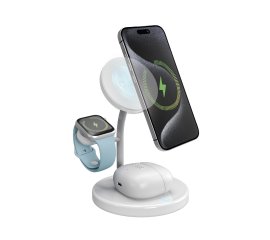 SBS TEWIR3IN1QI2MFI Caricabatterie per dispositivi mobili Auricolare, Smartphone, Orologio intelligente Bianco Carica wireless Interno