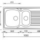 CM Siros 100x50 2V Lavello ad incasso Rettangolare Acciaio inox 3