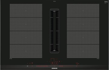 Siemens iQ700 EX875LX67E piano cottura Nero, Acciaio inox Da incasso 80 cm Piano cottura a induzione 4 Fornello(i)