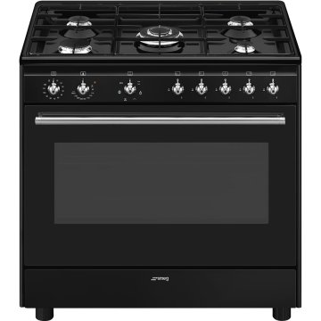 Smeg Concert CX91GMBL cucina Cucina freestanding Elettrico Gas Nero