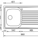 CM Siros 86x50 1V Lavello ad incasso Rettangolare Acciaio inox 3