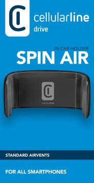 Cellularline Spin Air Supporto smartphone da auto compatibile con bocchette di aerazione standard